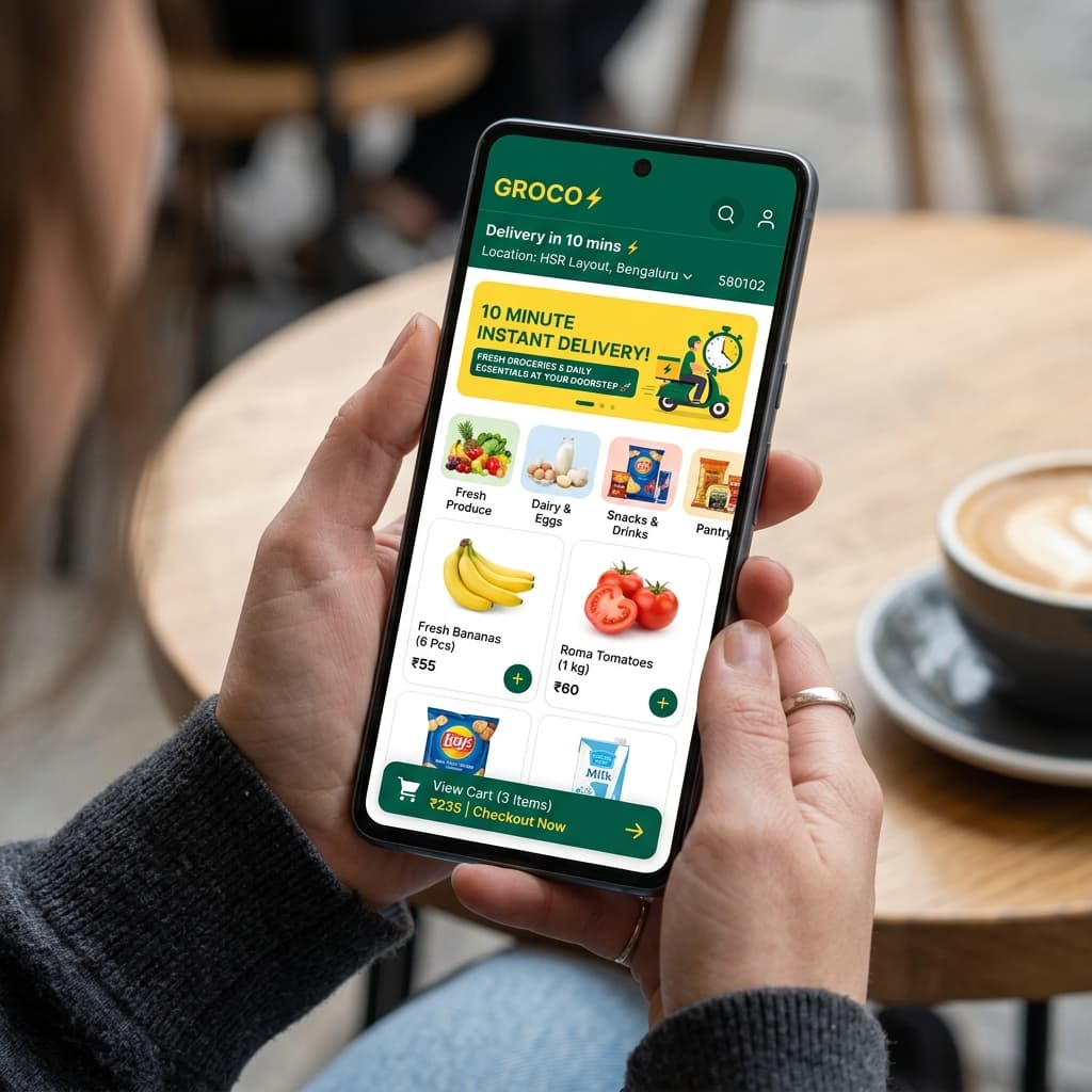 QuickBite – Q-Commerce Rapid Order Flow - High-Speed Mobile Delivery Experience engineered by Dhairya Gulati