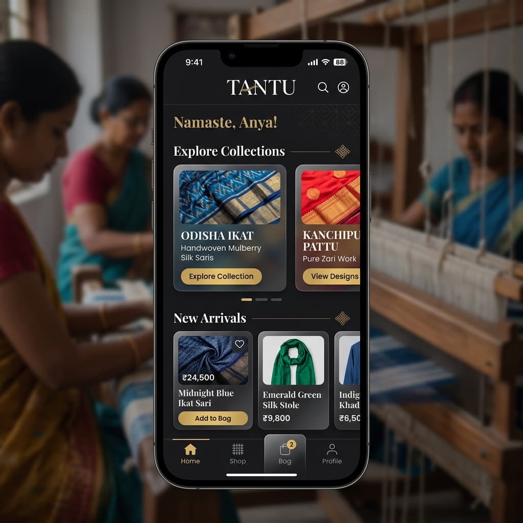 Sutra – Luxury Handloom E-Commerce - Mobile & Web E-Commerce Storefront engineered by Dhairya Gulati